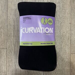 Curvation Curvaceous Black Plus Size Tights Tummy Control Shaper Smooth Classic